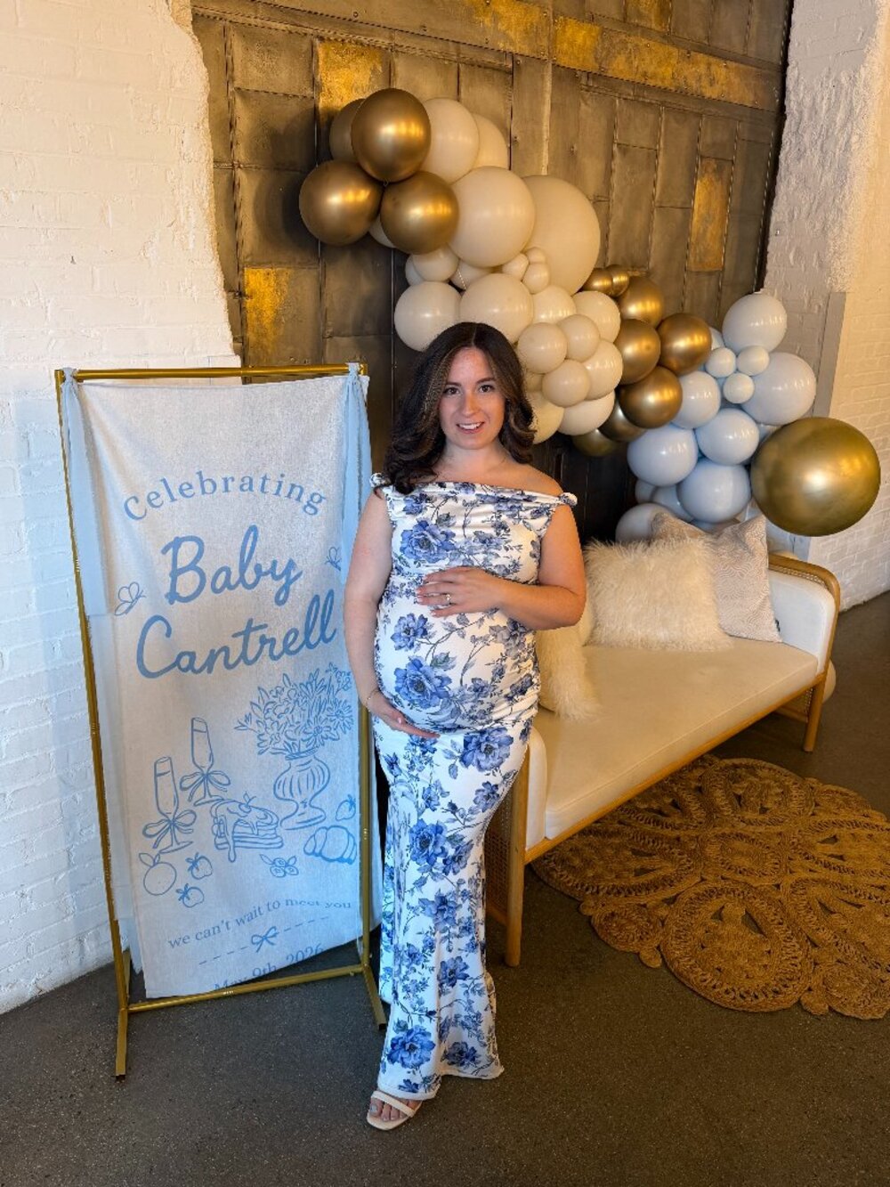 Club L London Blue Floral Twisted Maxi Dress
